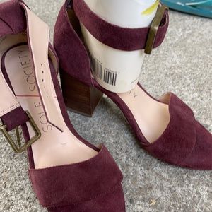 Suede hi heeled sandal for women